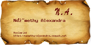 Némethy Alexandra névjegykártya